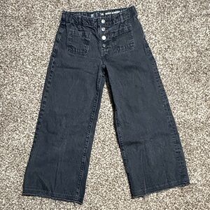 GAP Black Flare Ankle Wide-Leg Jeans